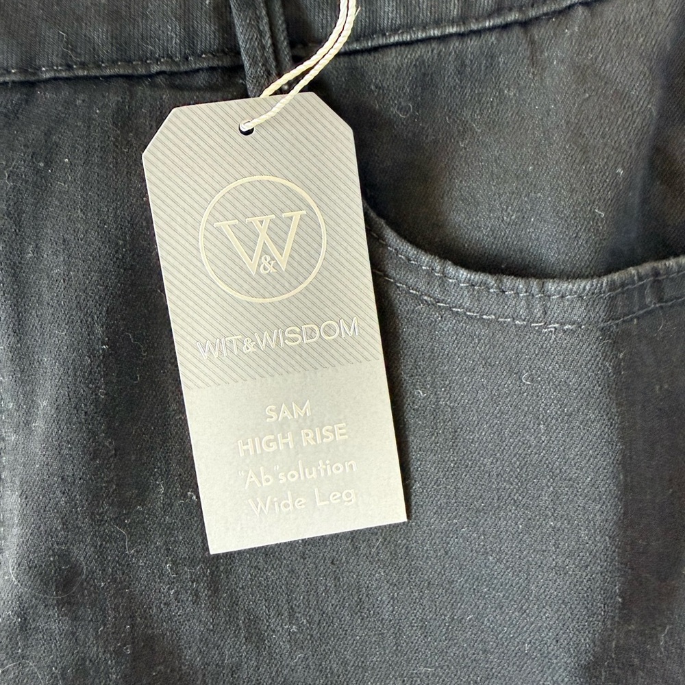 Wit & Wisdom Charcoal High-Rise Wide-Leg Pants - Picture 2 of 5